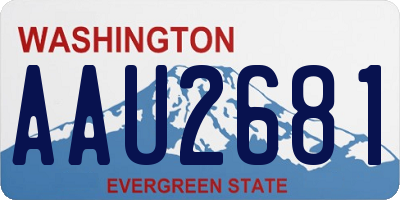 WA license plate AAU2681