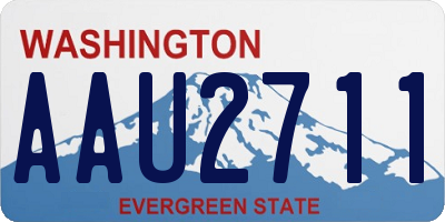 WA license plate AAU2711