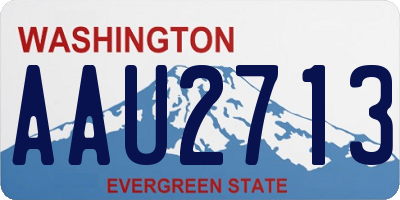 WA license plate AAU2713