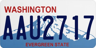 WA license plate AAU2717