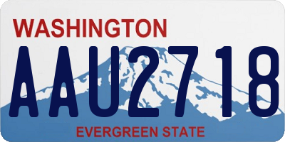 WA license plate AAU2718