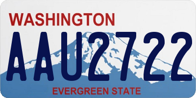 WA license plate AAU2722