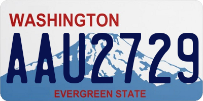 WA license plate AAU2729