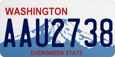 WA license plate AAU2738