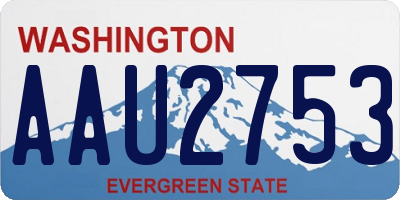 WA license plate AAU2753