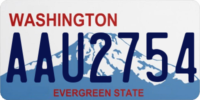 WA license plate AAU2754