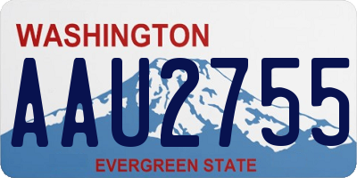 WA license plate AAU2755