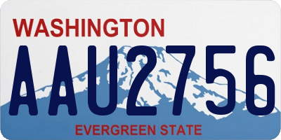 WA license plate AAU2756
