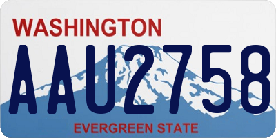 WA license plate AAU2758