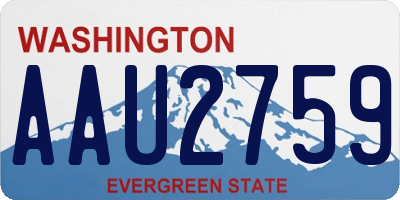 WA license plate AAU2759