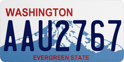 WA license plate AAU2767