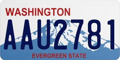 WA license plate AAU2781