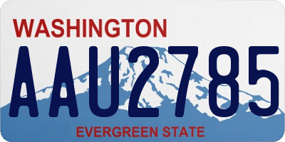 WA license plate AAU2785