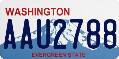 WA license plate AAU2788