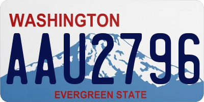 WA license plate AAU2796