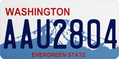 WA license plate AAU2804