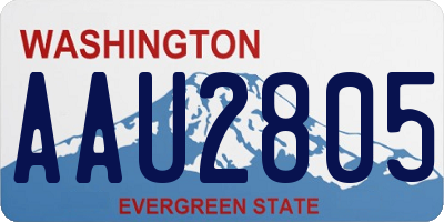 WA license plate AAU2805