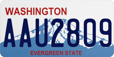 WA license plate AAU2809