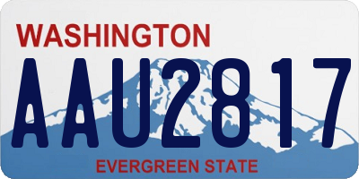 WA license plate AAU2817