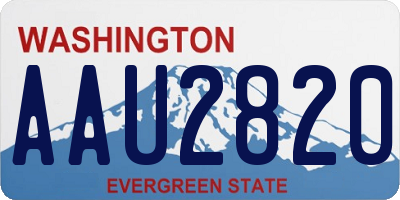 WA license plate AAU2820
