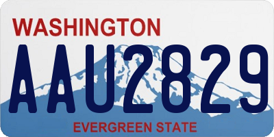 WA license plate AAU2829