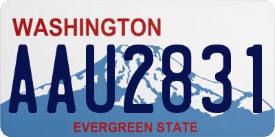 WA license plate AAU2831