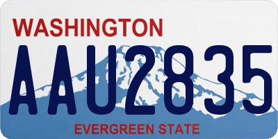 WA license plate AAU2835