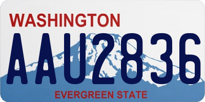 WA license plate AAU2836