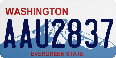 WA license plate AAU2837