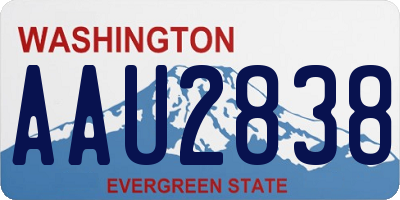 WA license plate AAU2838