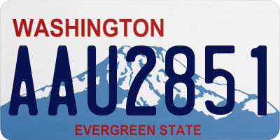 WA license plate AAU2851