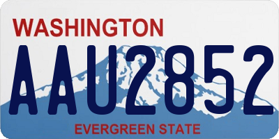 WA license plate AAU2852