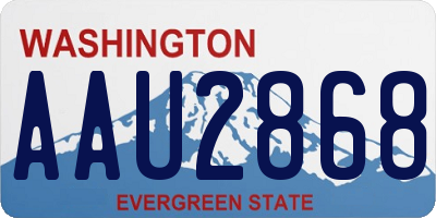 WA license plate AAU2868