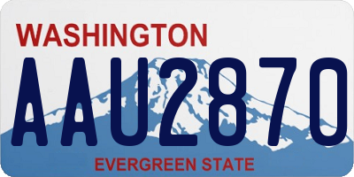 WA license plate AAU2870