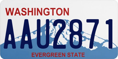 WA license plate AAU2871