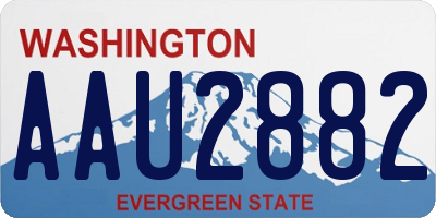 WA license plate AAU2882