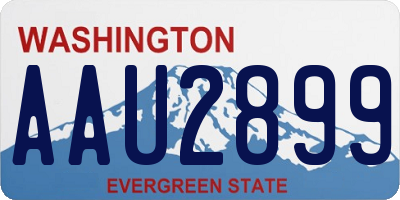 WA license plate AAU2899