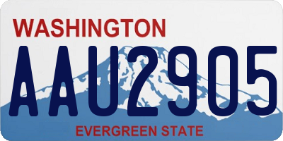 WA license plate AAU2905