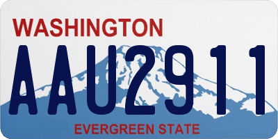 WA license plate AAU2911