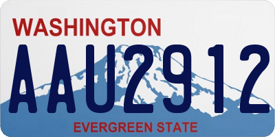 WA license plate AAU2912