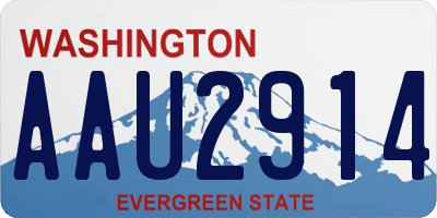WA license plate AAU2914