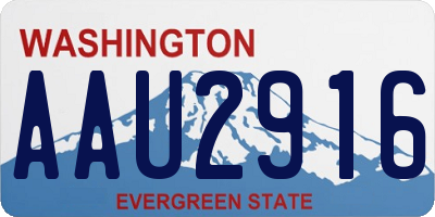 WA license plate AAU2916