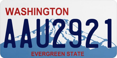 WA license plate AAU2921