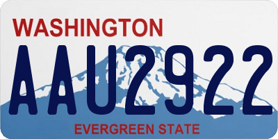 WA license plate AAU2922