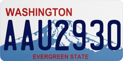WA license plate AAU2930