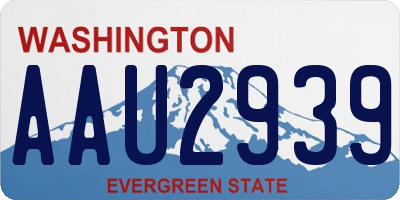WA license plate AAU2939