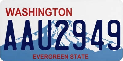 WA license plate AAU2949