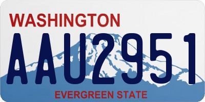 WA license plate AAU2951