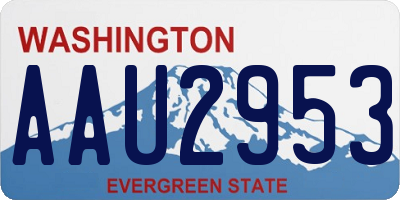 WA license plate AAU2953