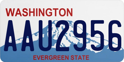 WA license plate AAU2956